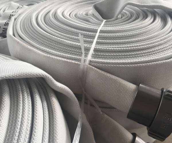 white double jacket fire hose